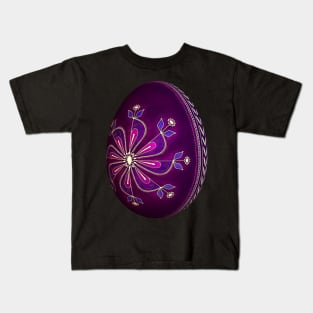 Purple pysanky easter egg Kids T-Shirt